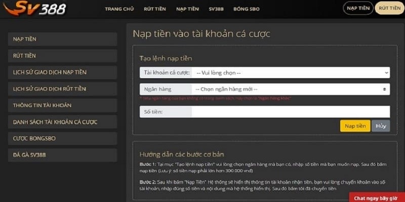 Nạp Tiền SV388 An Toàn, Tiện Lợi Và Tối Ưu Cho Bet Thủ